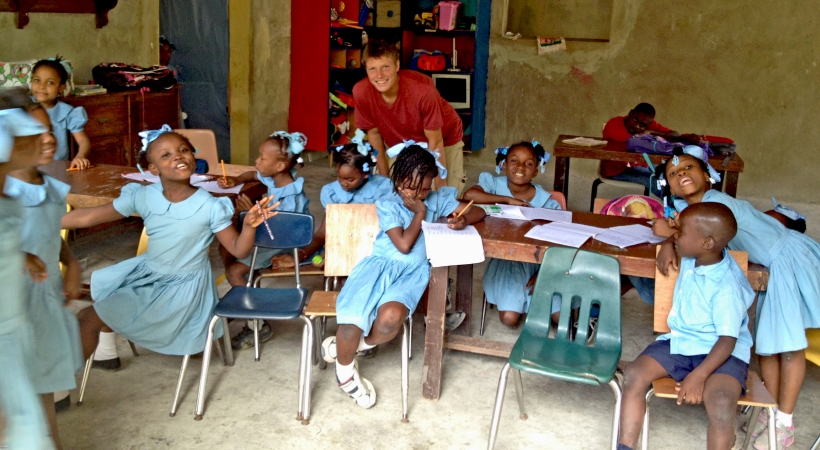 These orphans enjoy their weekly English class with Grant!